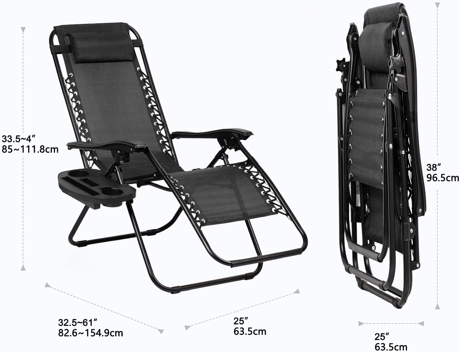 Set of 2 Relaxing Recliners Patio Chairs