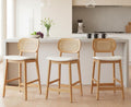 Rattan Bar Stools Set of 3