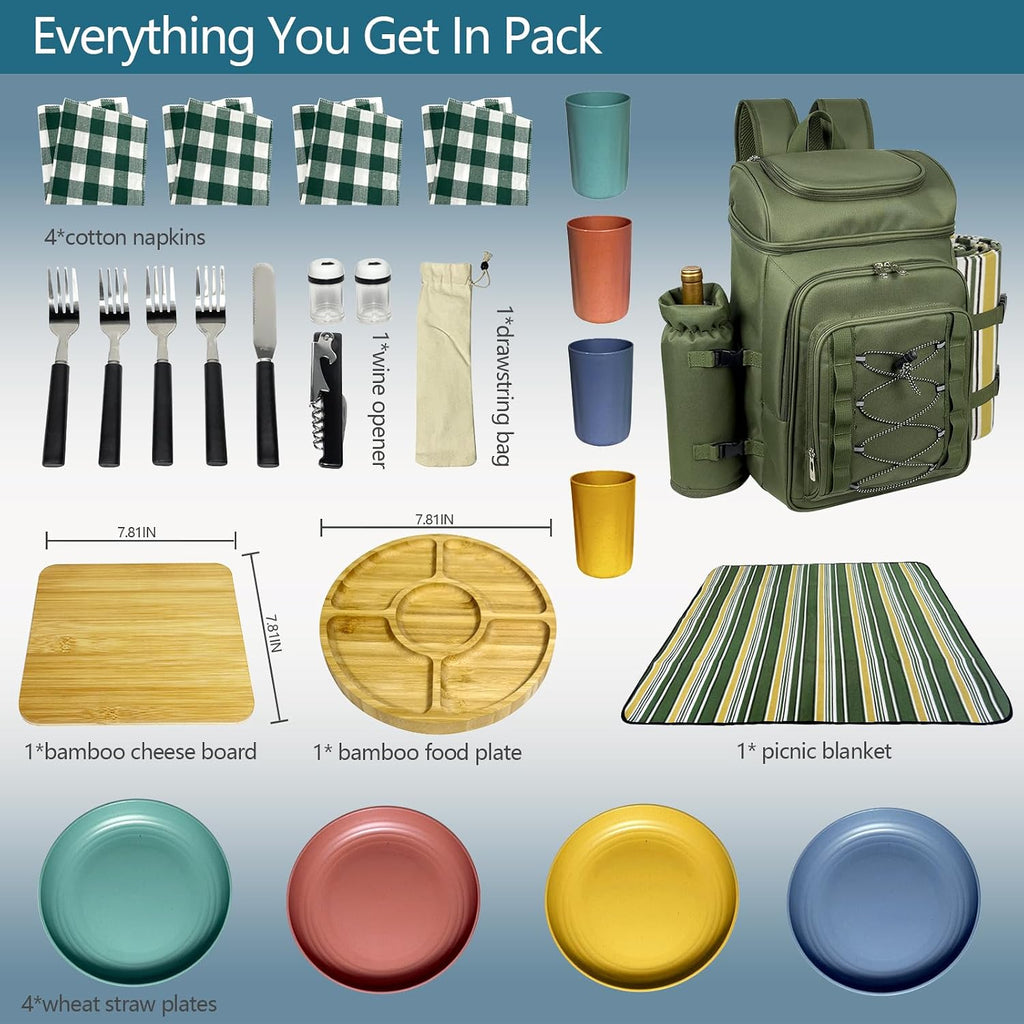 Picnic Basket Backpack Set