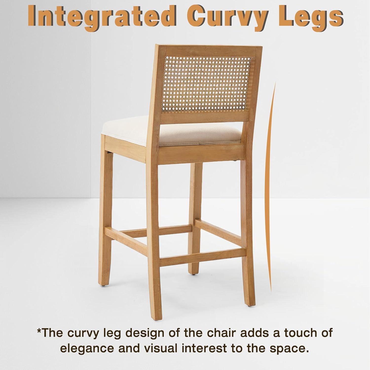Rattan Counter Bar Stools Set of 2