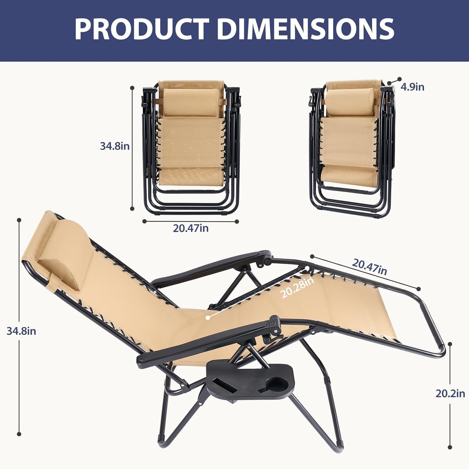 Set of 2 Relaxing Recliners Patio Chairs