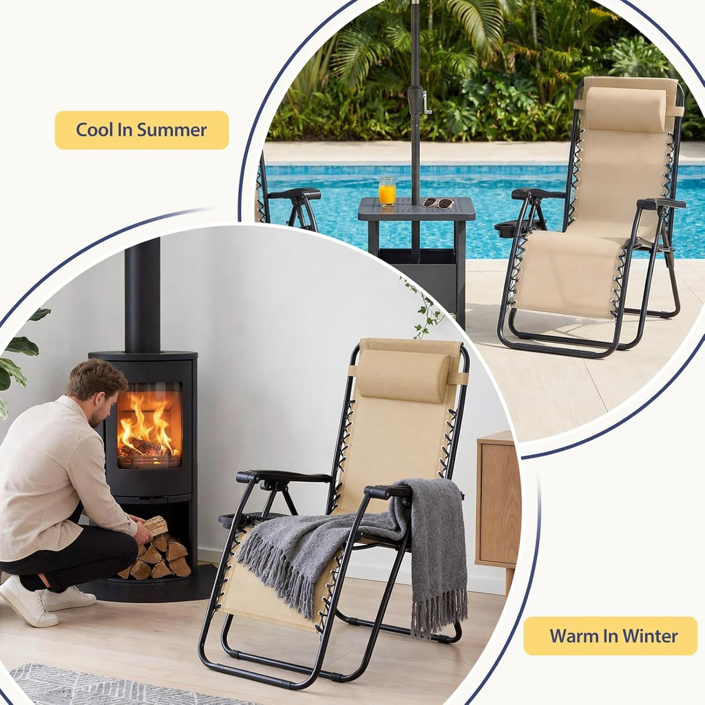 Set of 2 Relaxing Recliners Patio Chairs