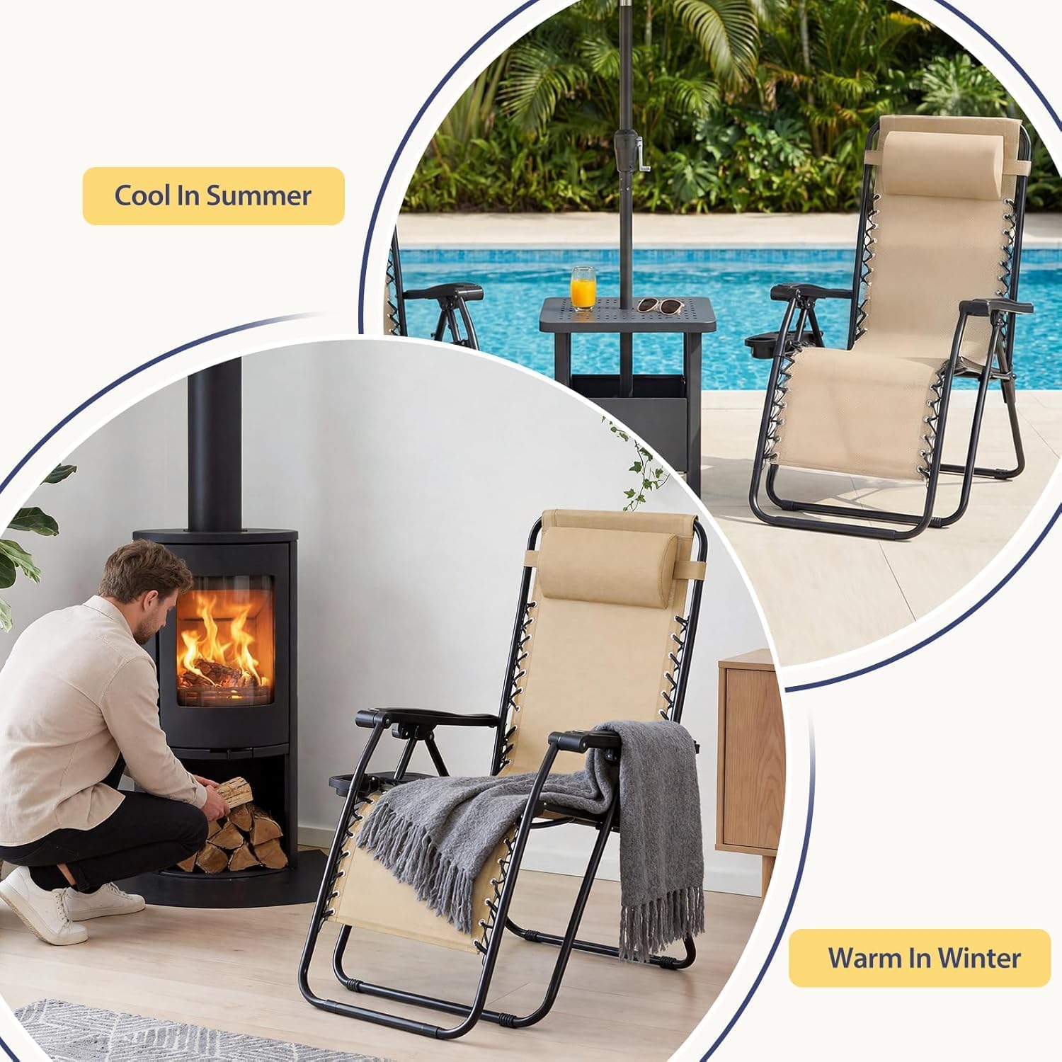 Set of 2 Relaxing Recliners Patio Chairs