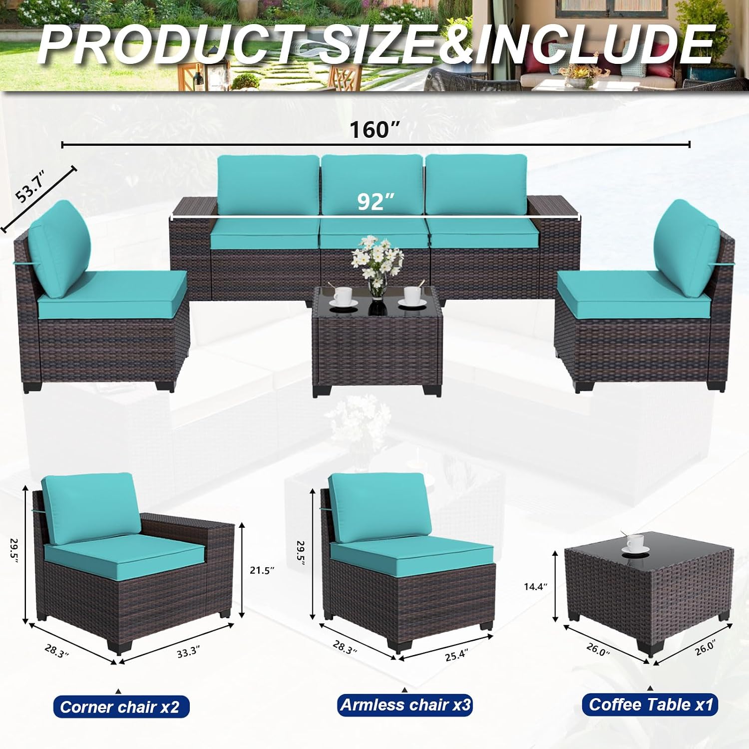 6 Pieces Patio Furniture Set