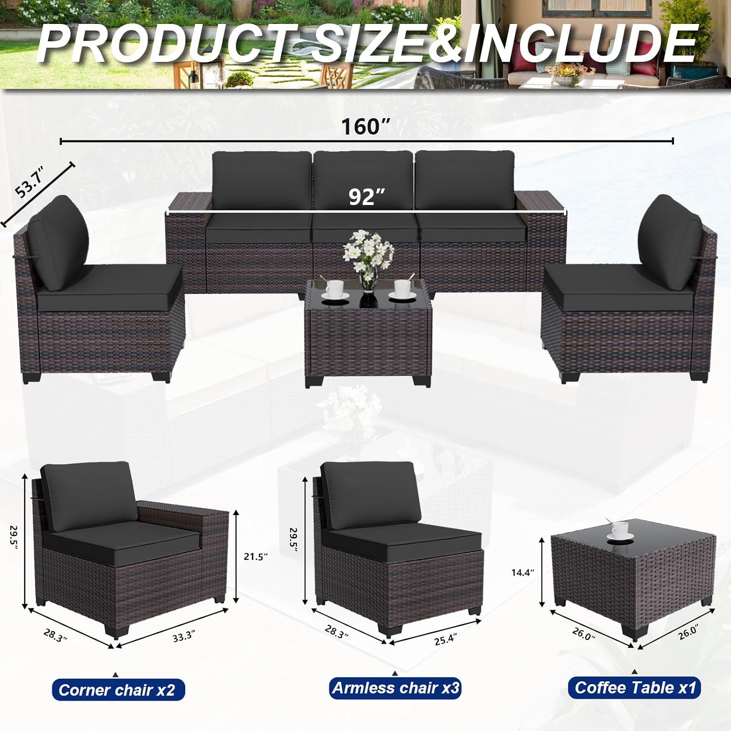 6 Pieces Patio Furniture Set