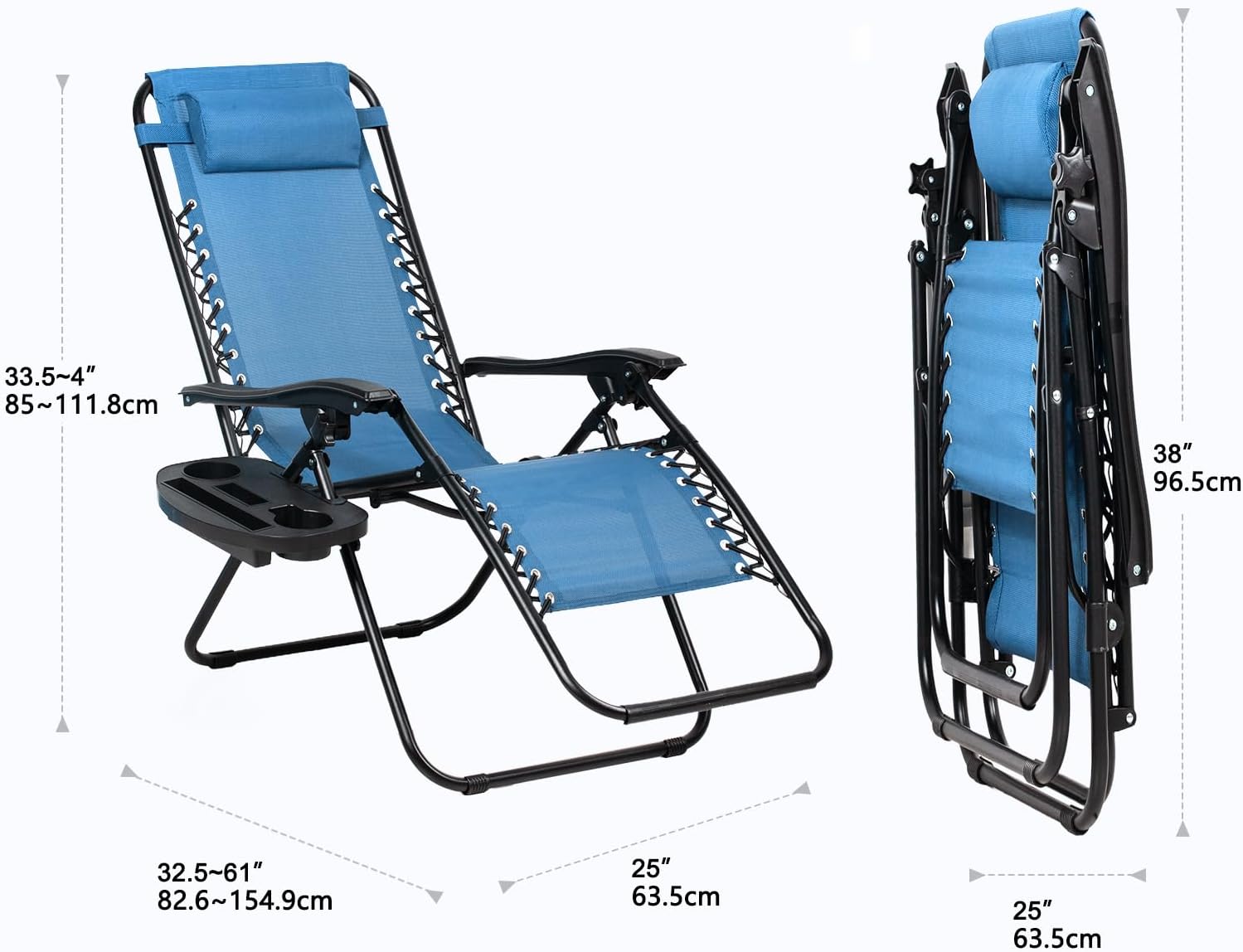 Set of 2 Relaxing Recliners Patio Chairs