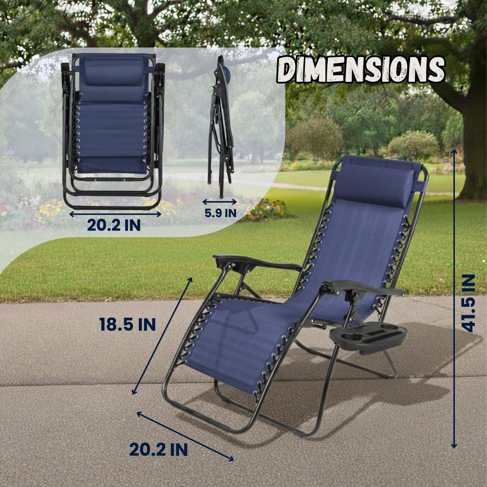 Outdoor Adjustable Reclining Patio Chair Set of 2