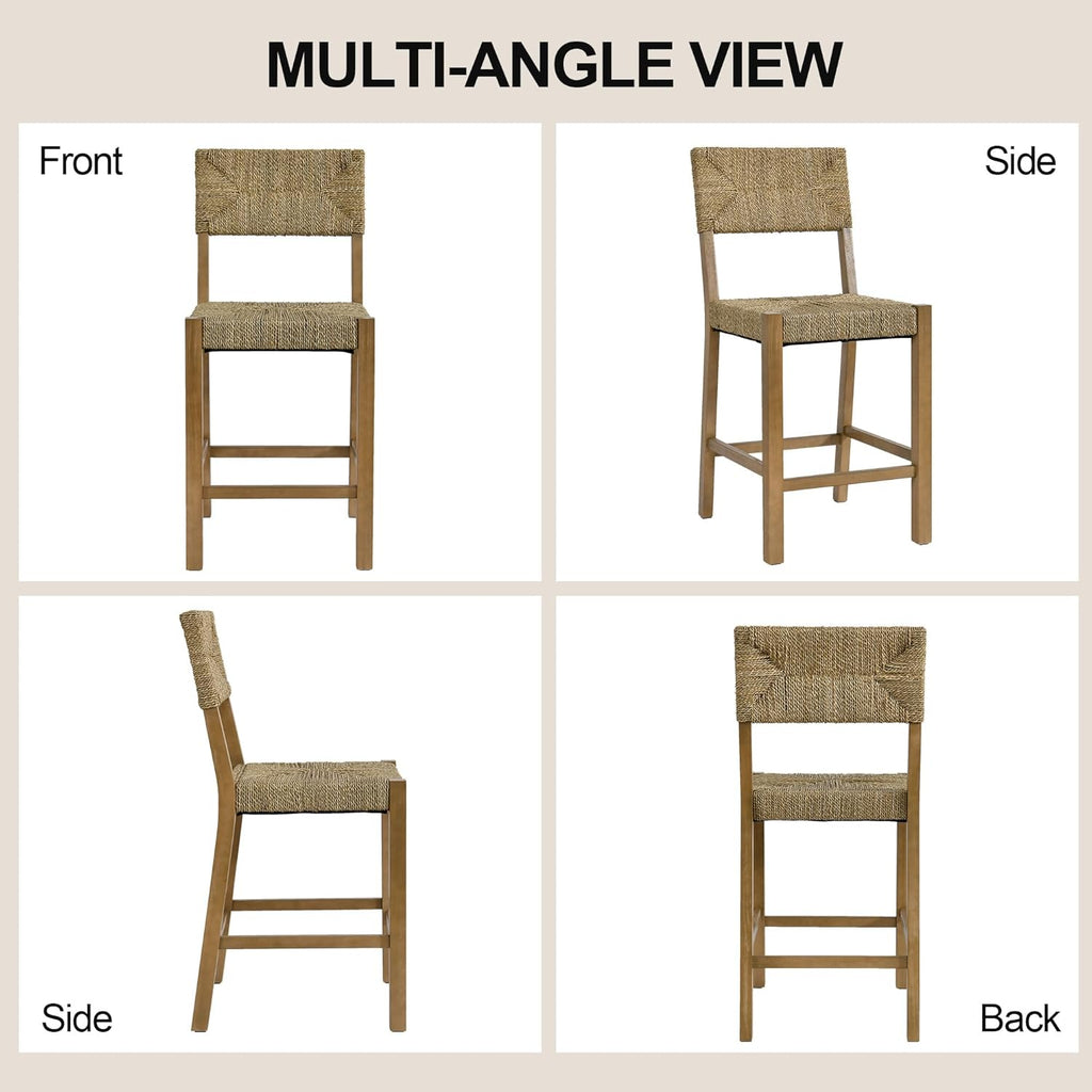 Rattan Bar Stools Set of 4