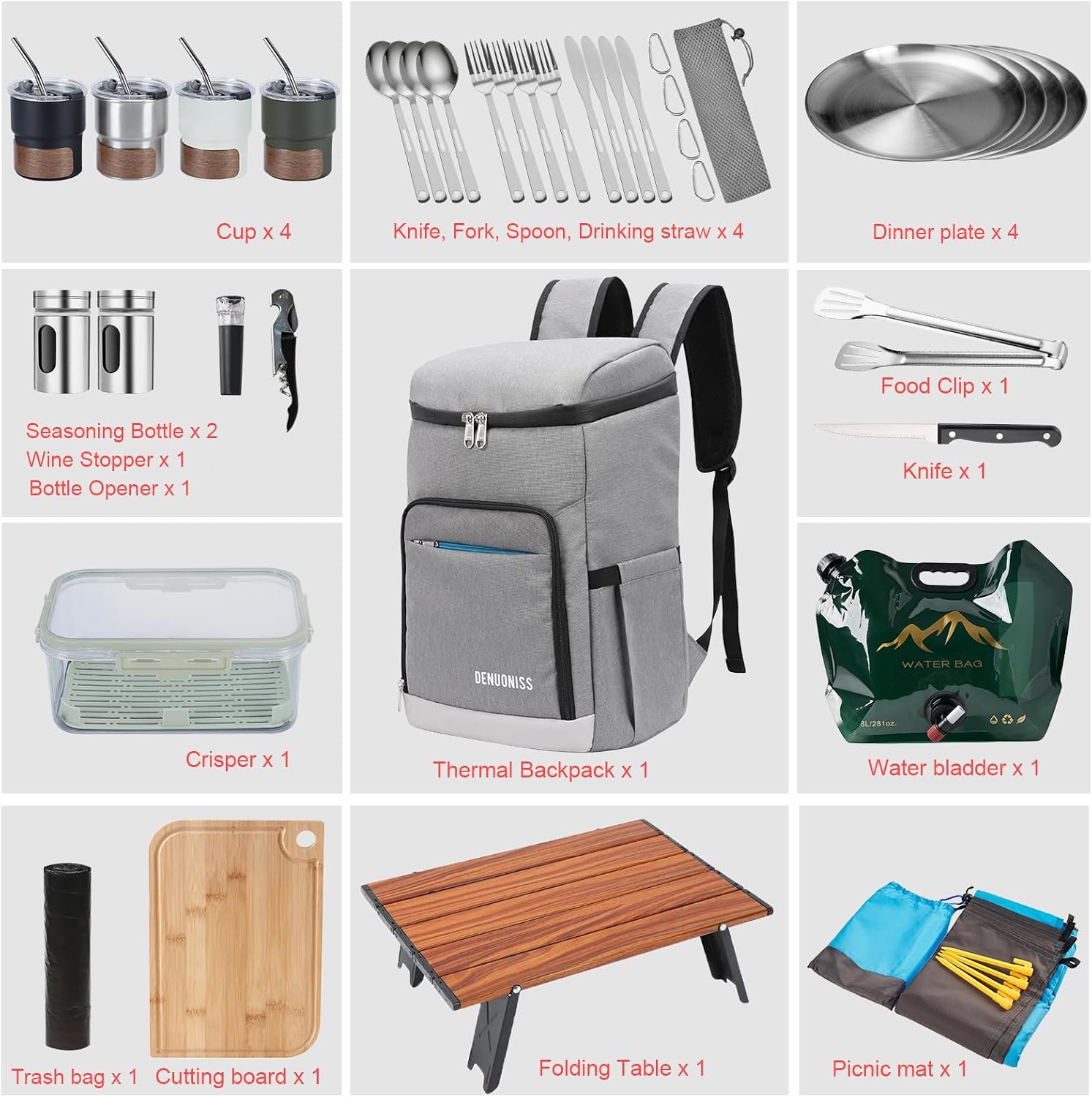 Picnic Backpack Bundle 15-in-1 Set