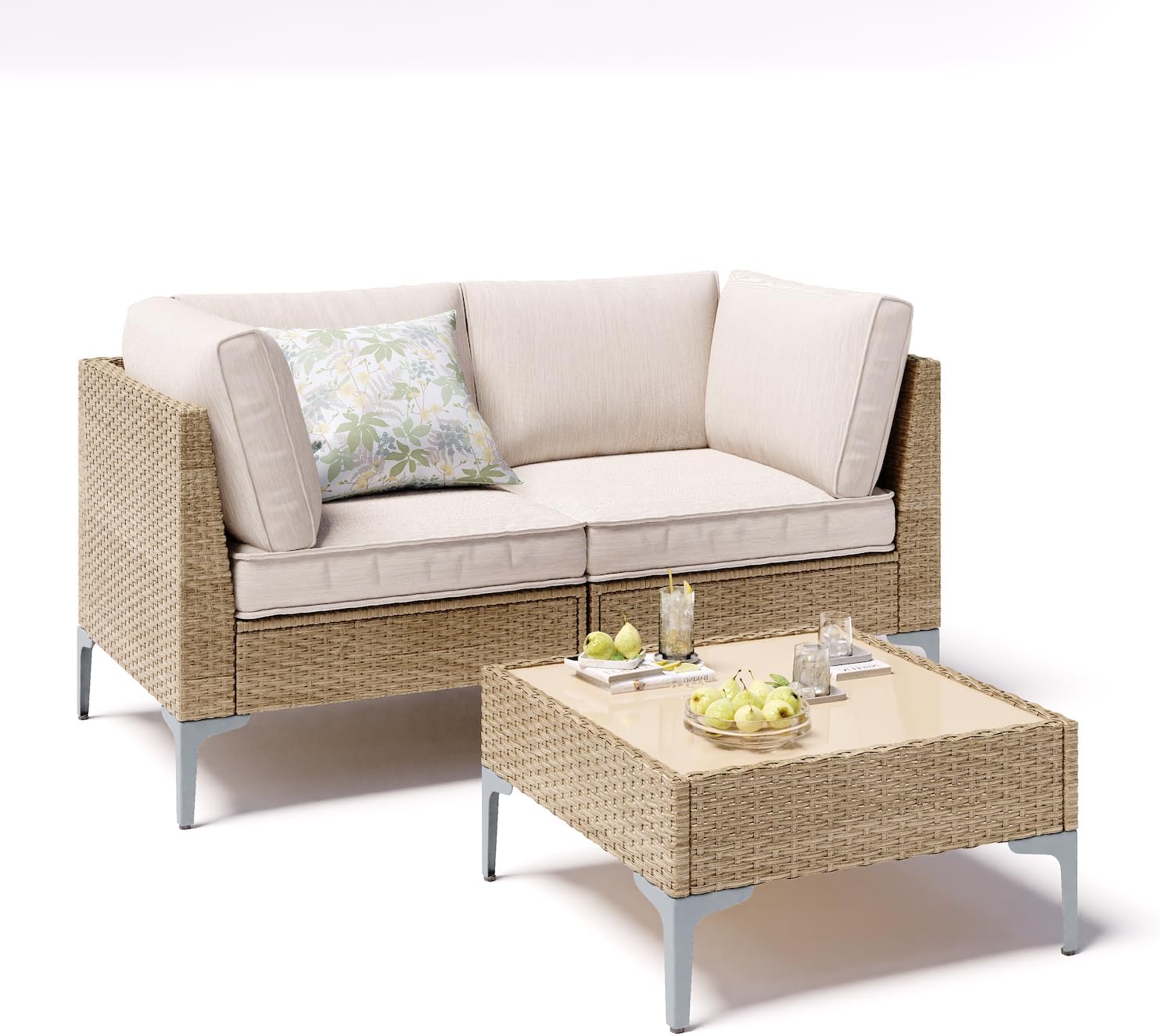 5 Piece Wicker Patio Furniture Set
