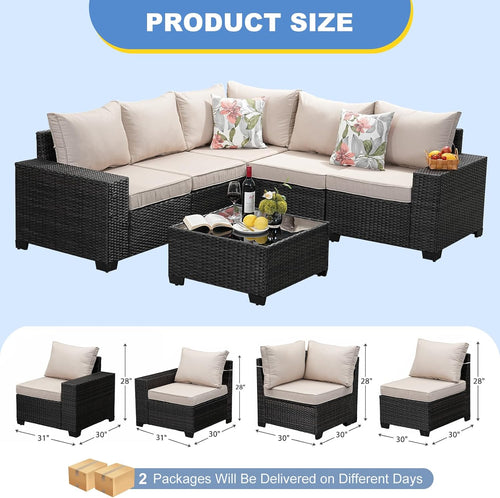 6 Pieces Outdoor Patio Furniture Set