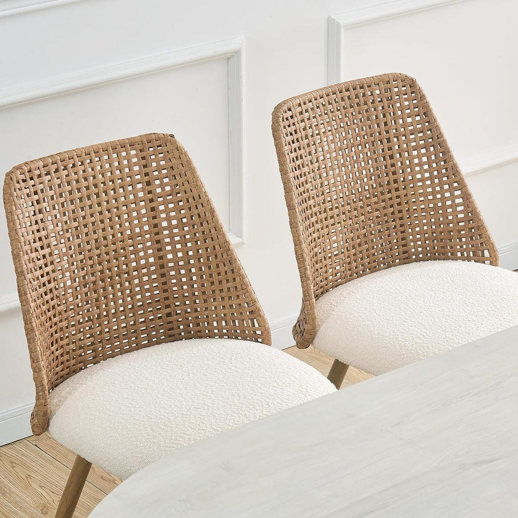 Rattan Counter Height Bar Stools Set of 2