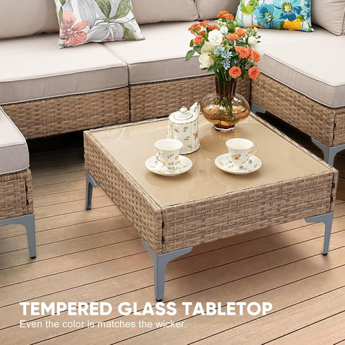 5 Piece Wicker Patio Furniture Set