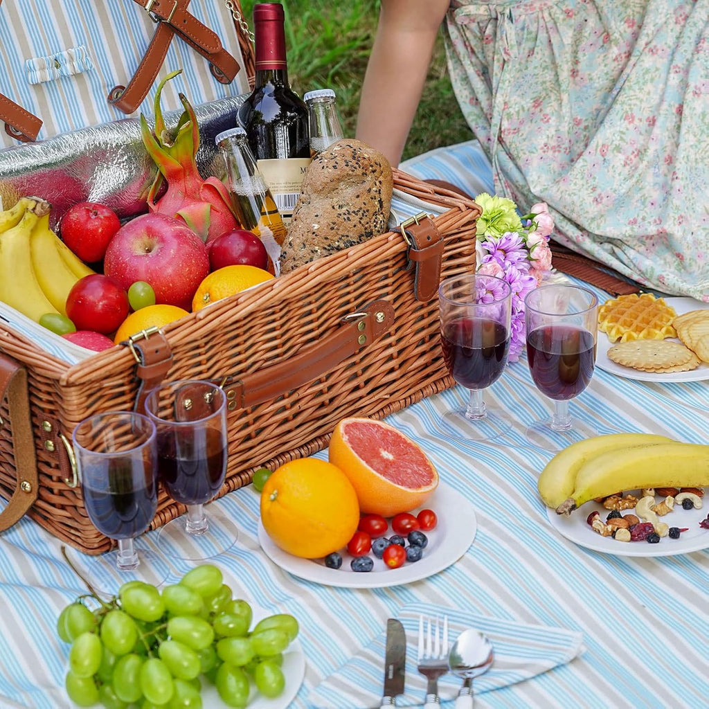 Wicker Picnic Basket Set
