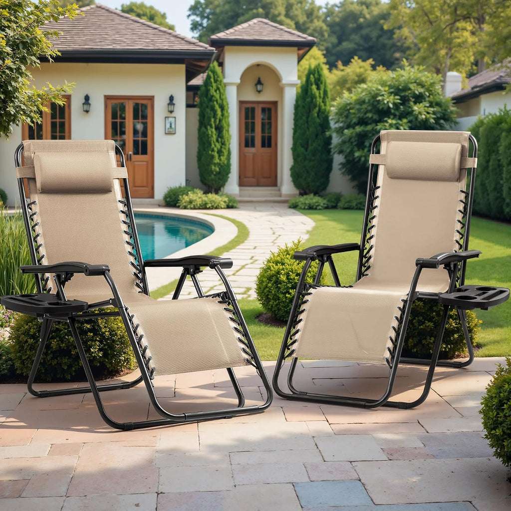 Set of 2 Zero Gravity Lounge Chairs