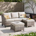 3 Pieces Patio Furniture Sofa Set