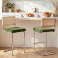 Natural Rattan Bar Stools Set of 2