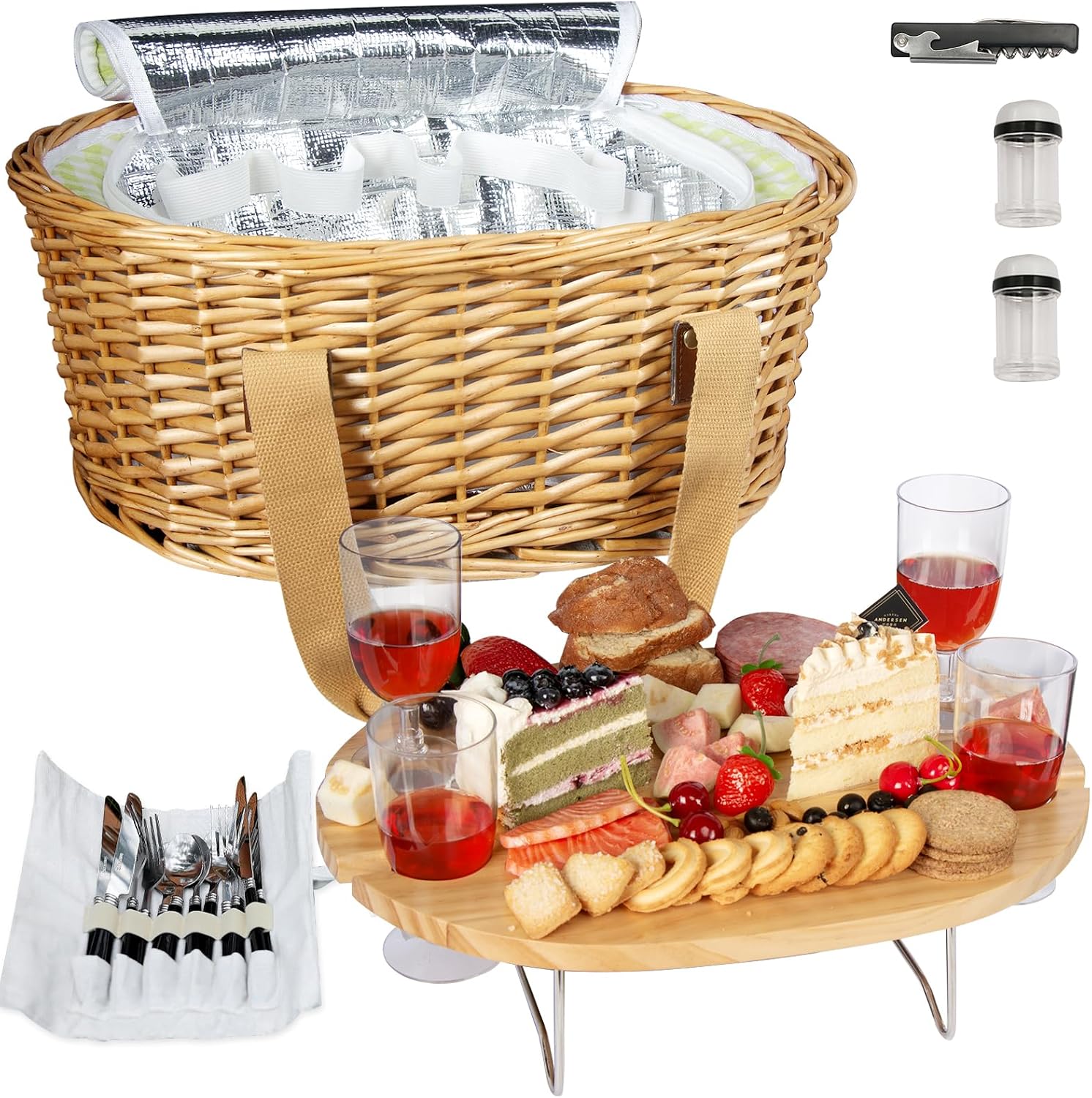 Wicker Picnic Basket Set