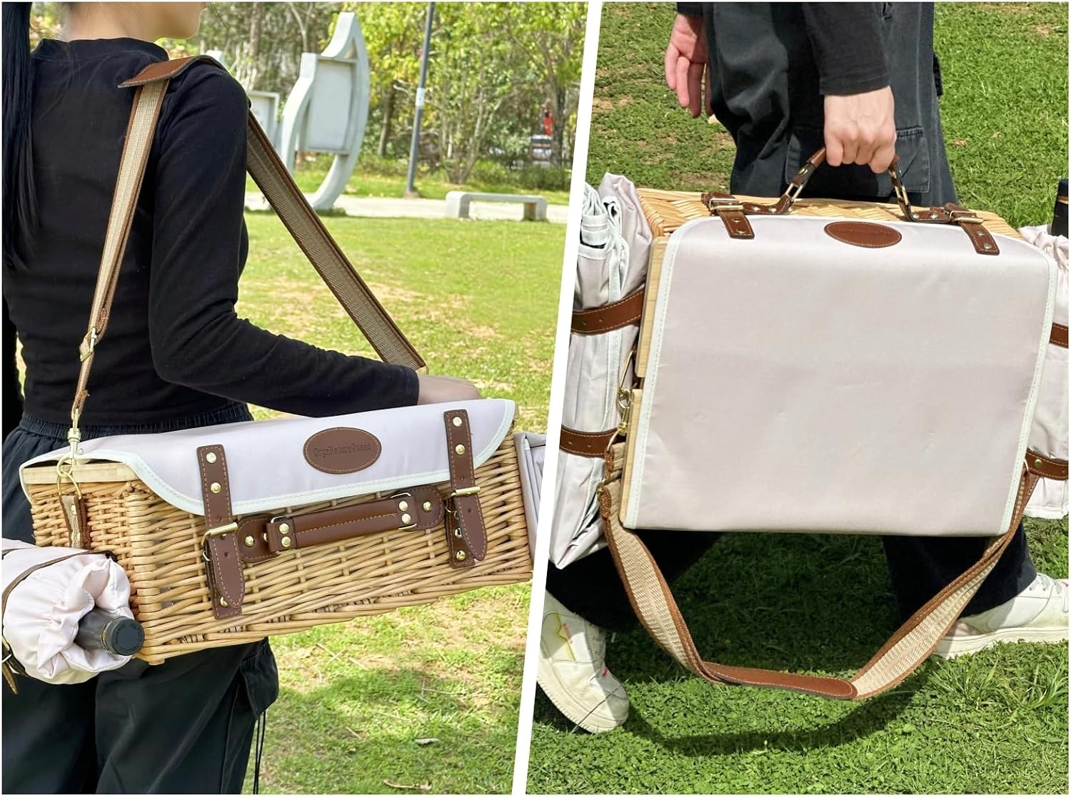 Multifunctional Wicker Picnic Basket Set