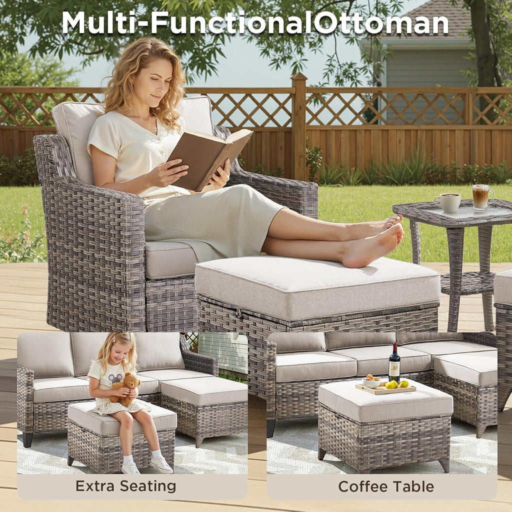 3 Pieces Patio Furniture Sofa Set