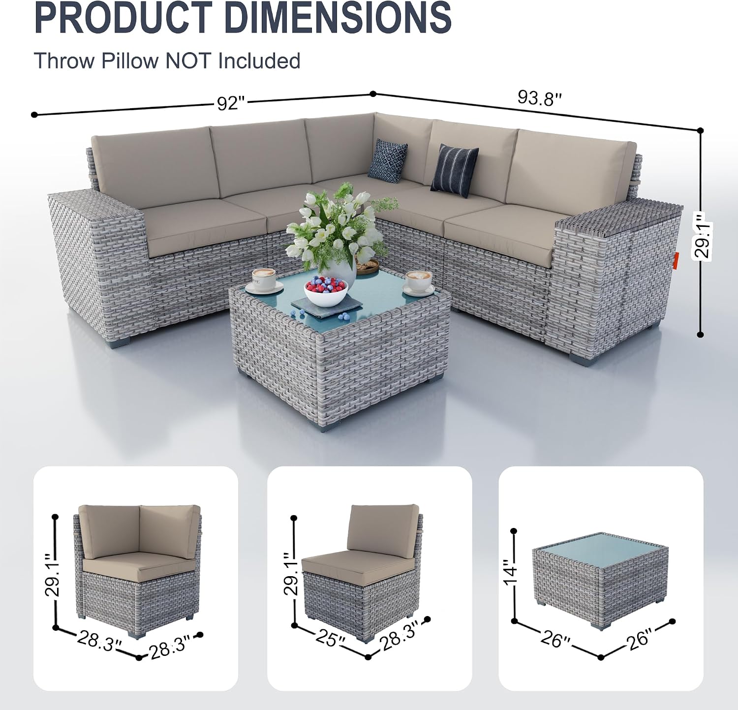 6 Pieces Patio Furniture Set