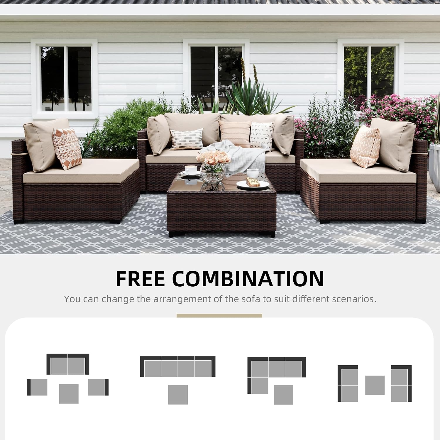 5 Pieces Patio Furniture Sets