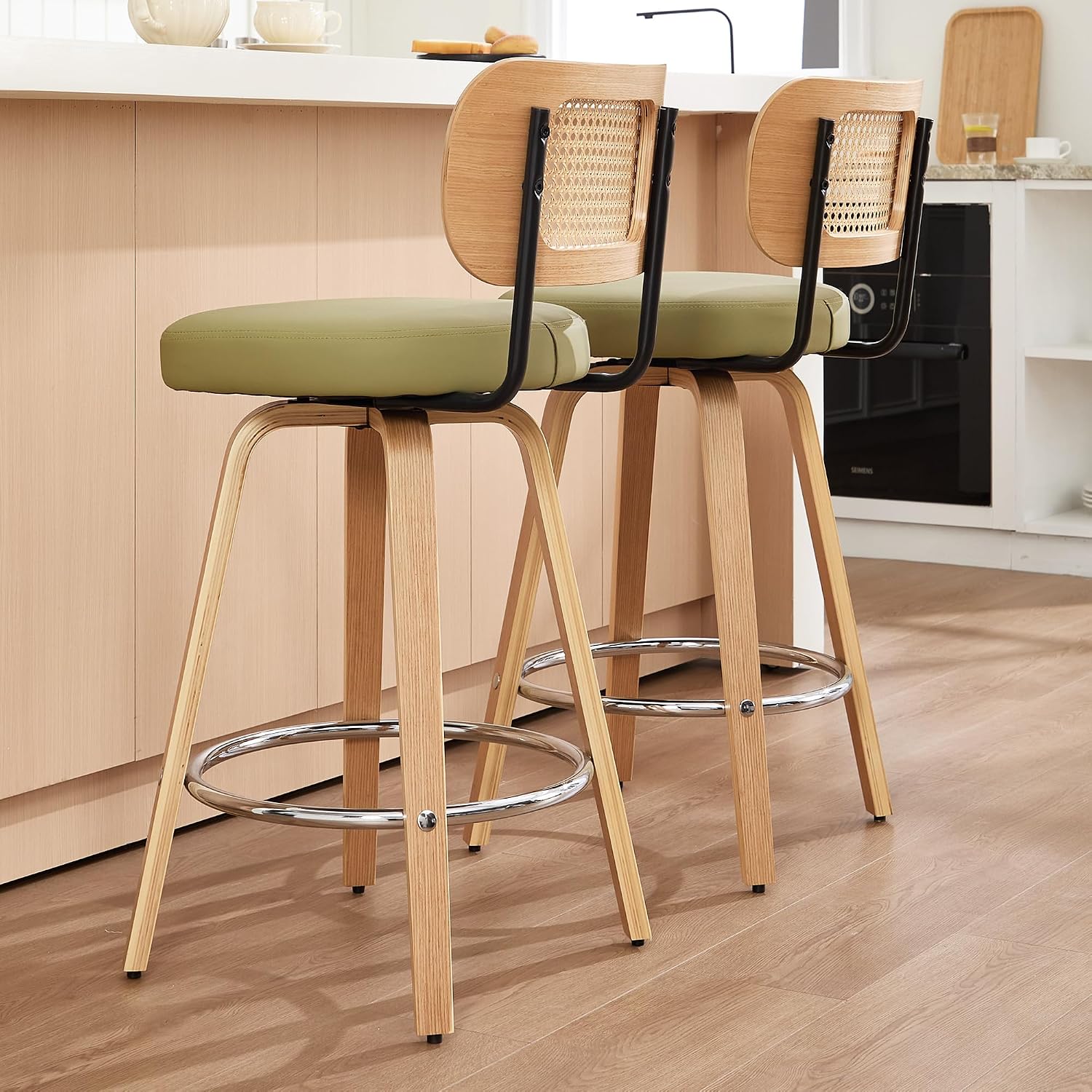 Rattan Bar Stools Set of 2