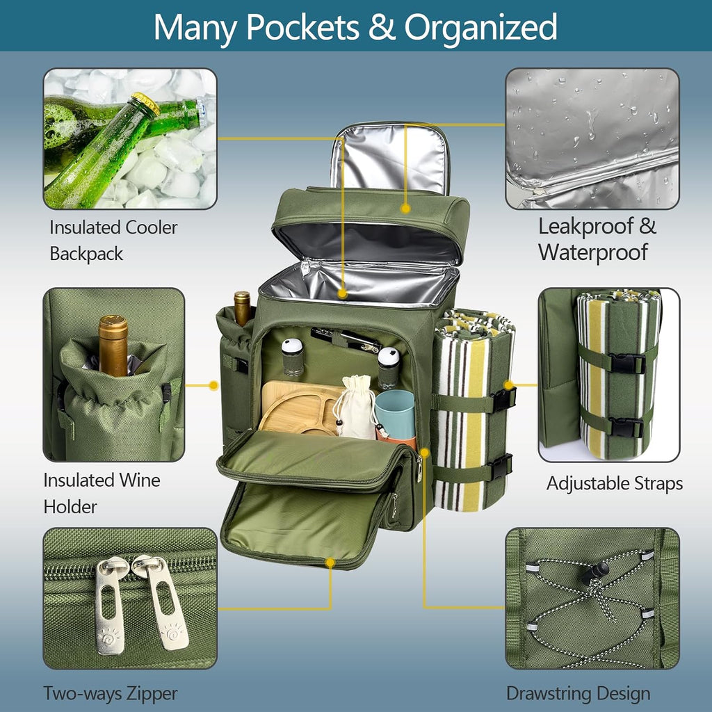 Picnic Basket Backpack Set