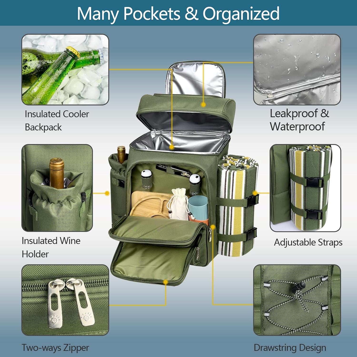 Picnic Basket Backpack Set