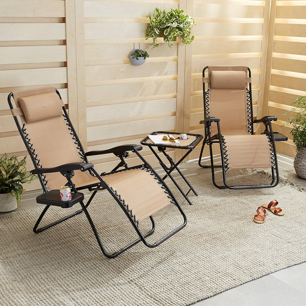 Set of 2 Relaxing Recliners Patio Chairs