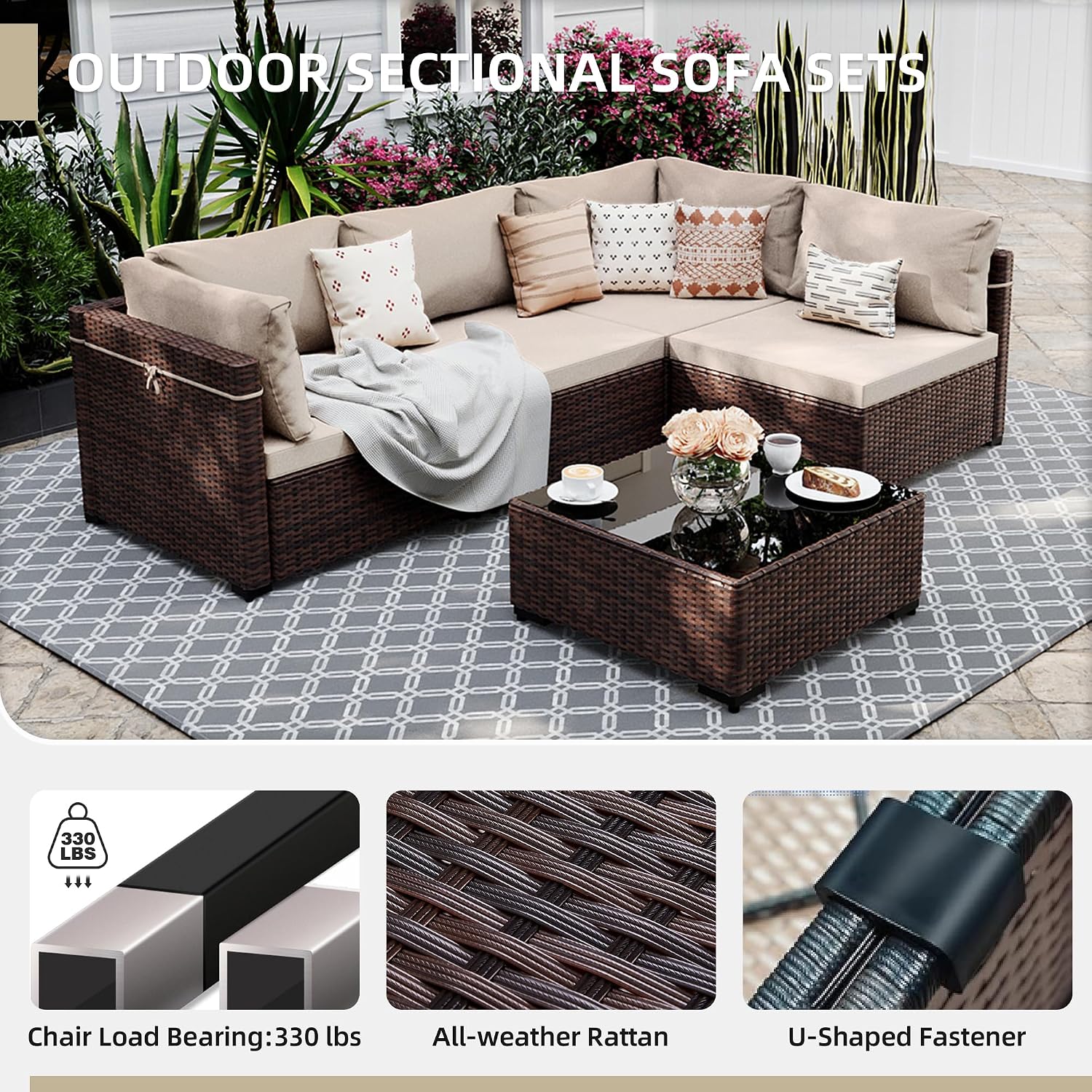 5 Pieces Patio Furniture Sets