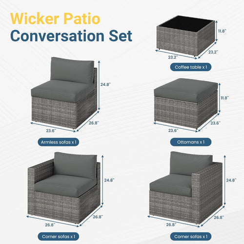 5-Pieces Outdoor Patio Furniture Set