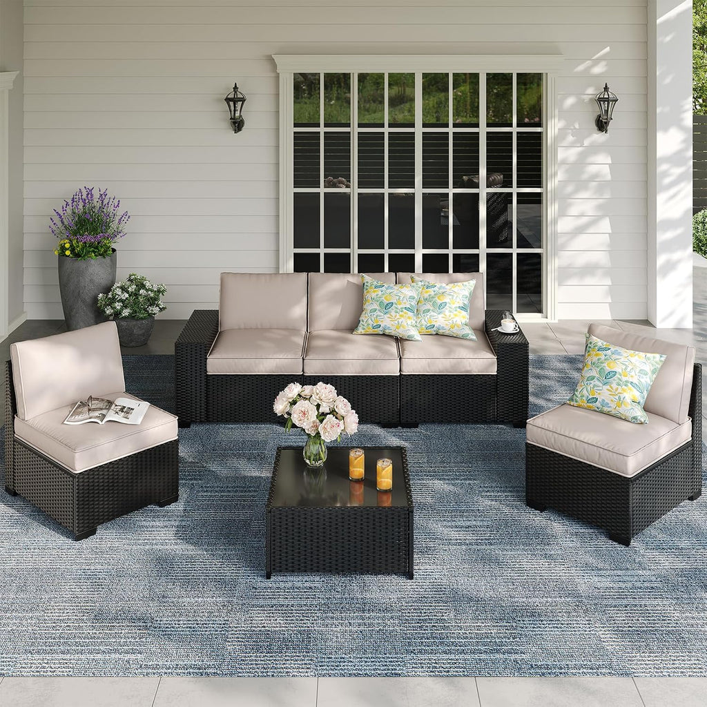 6 Pieces Outdoor Patio Furniture Set