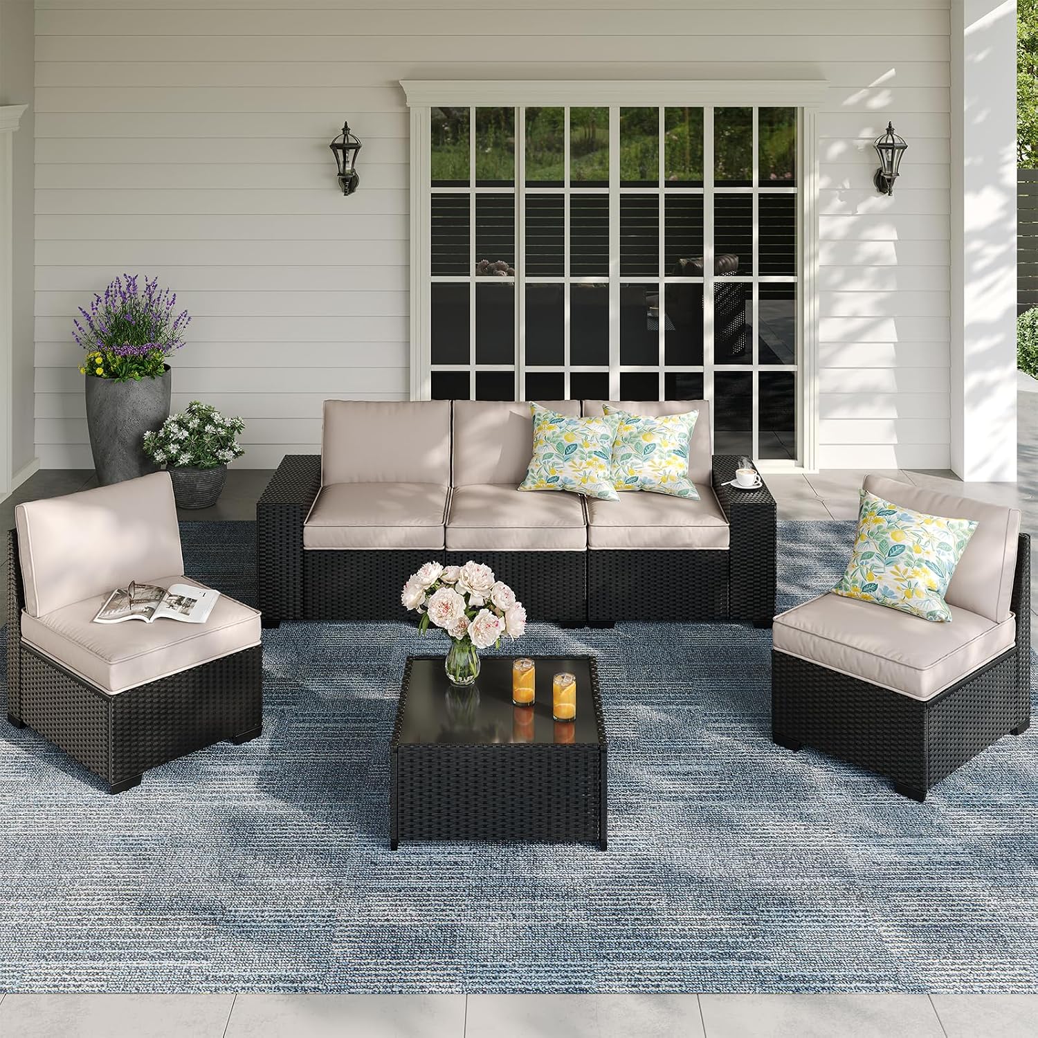 6 Pieces Outdoor Patio Furniture Set