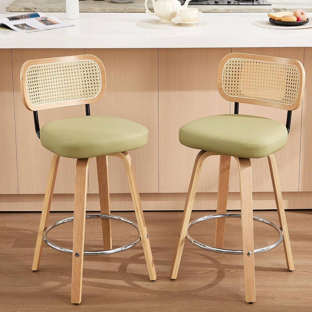 Rattan Bar Stools Set of 2