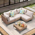 5 Piece Wicker Patio Furniture Set
