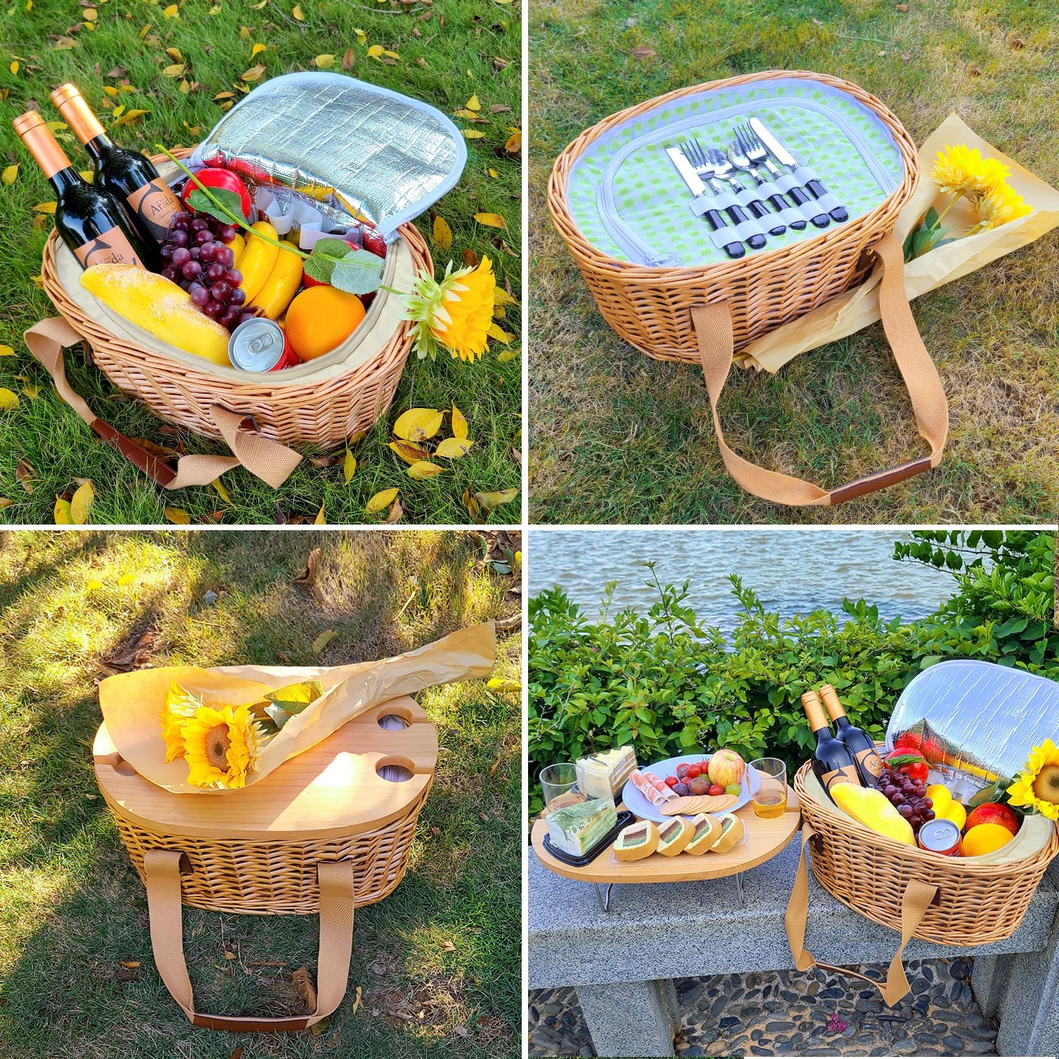 Wicker Picnic Basket Set